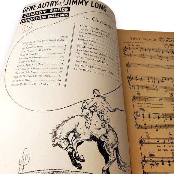 1935 Gene Autry & Jimmy Long Cowboy Songs Mountain Ballads Sheet Music Songbook - Picture 4 of 16